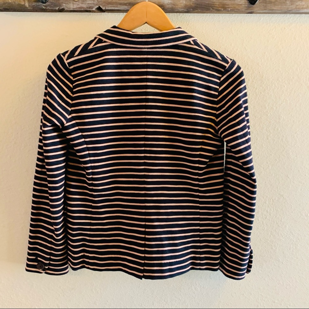 J.Crew Striped Knit Maritime Blazer Black Tan - Picture 3 of 7